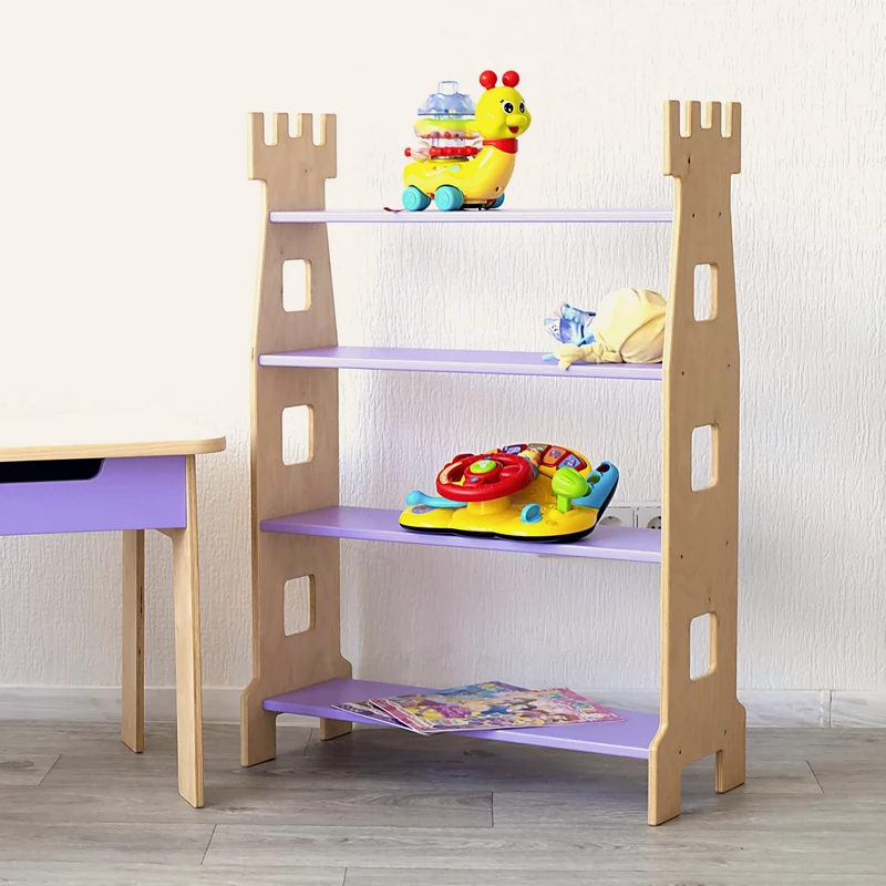 Книжкова дитяча полиця замок з натурального дерева