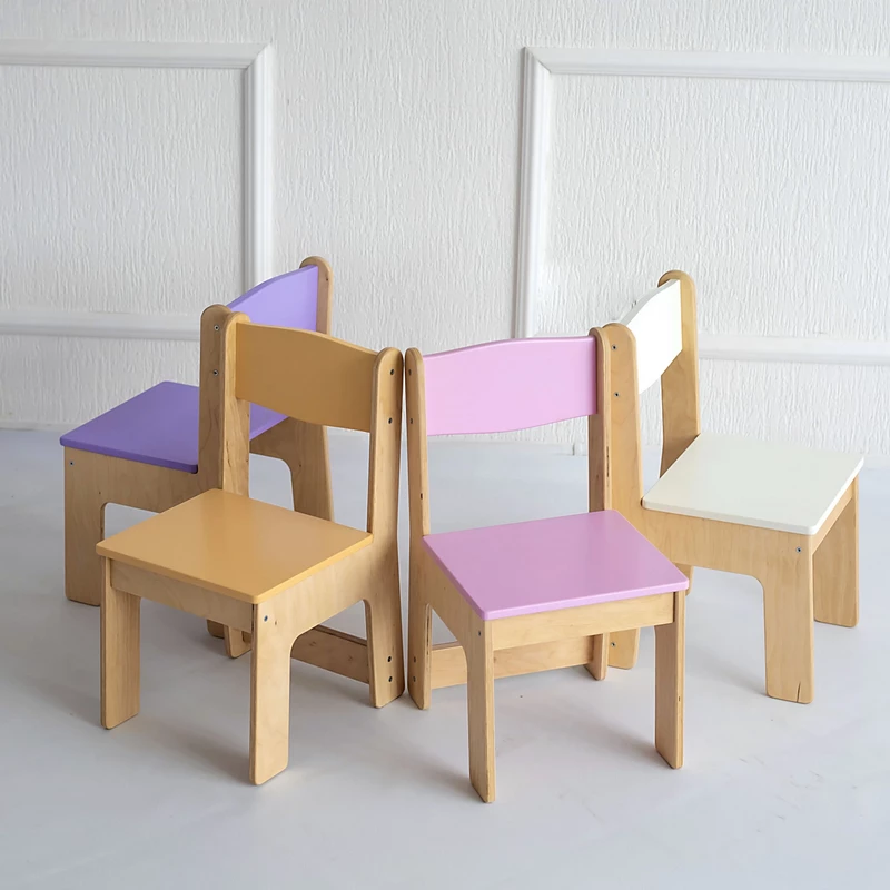 Дерев’яний дитячий стільчик для дому фіолетовий
