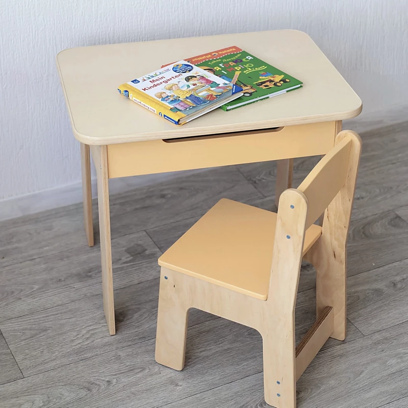 Дитячий стіл і стільчик з дерева для дітей віком від 1 року