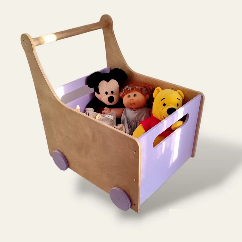 Дитячий ящик для іграшок на колесах дерев’яний