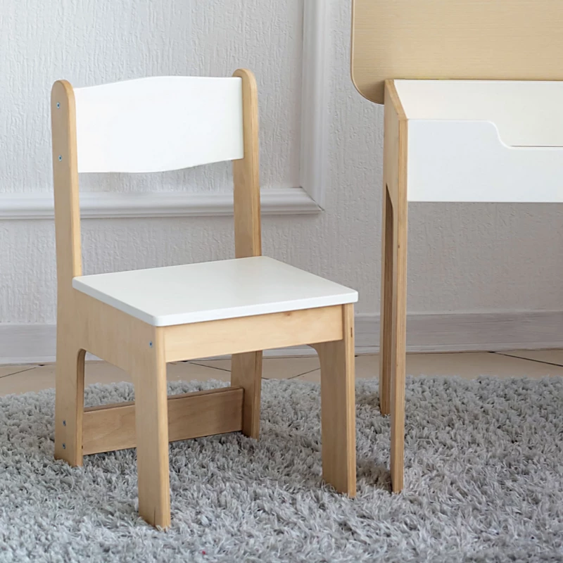 Білий дитячий дерев’яний стільчик для дітей 2–5 років