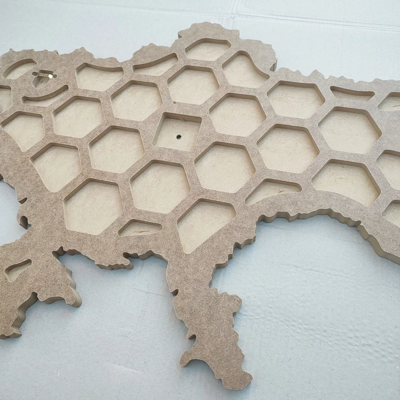 Деревʼяний артборд карта України з МДФ для виготовлення годинників, заливки смолою та інтерʼєрного декору