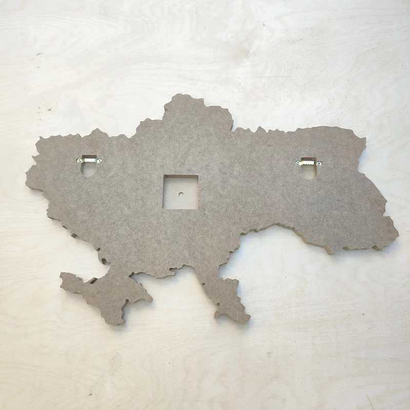 Артборд карта України з МДФ розміром 80 см для заливки епоксидною смолою, створення годинників та настінного декору